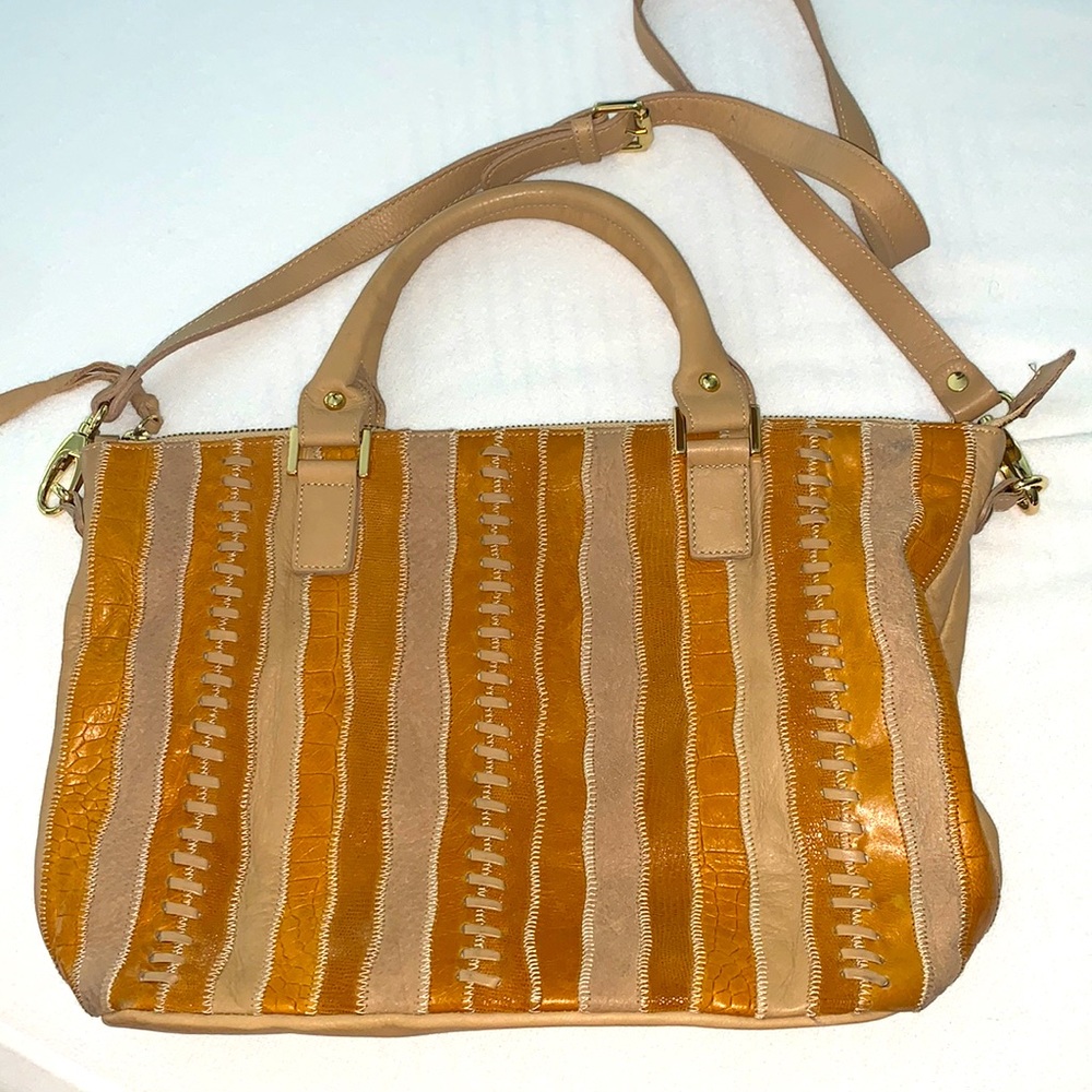 Pietro Handmade in New York City Mustard & Tan Bag